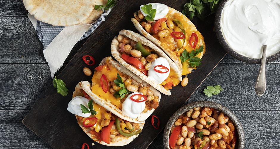 Greek Tacos with Bean Beads