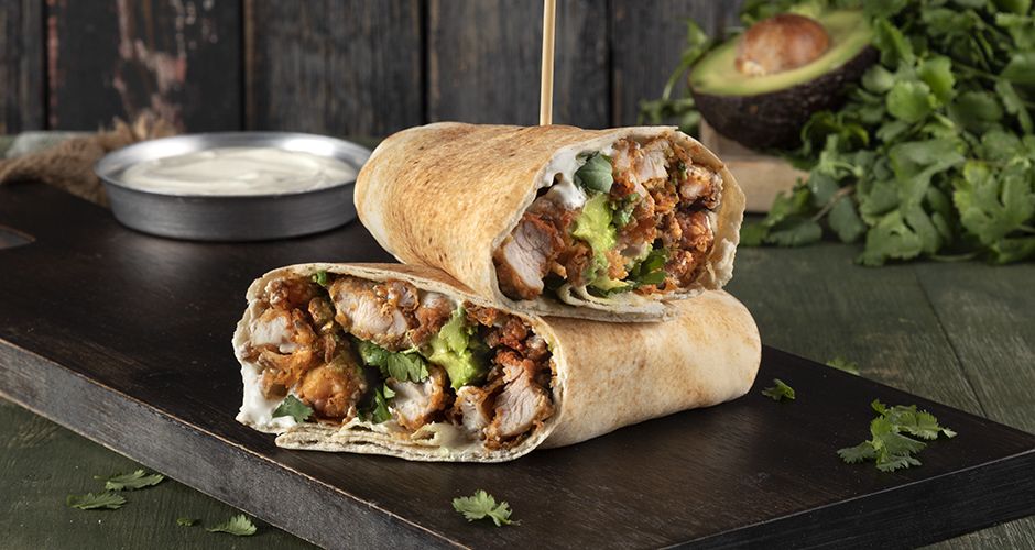 Wrap with fried chicken
